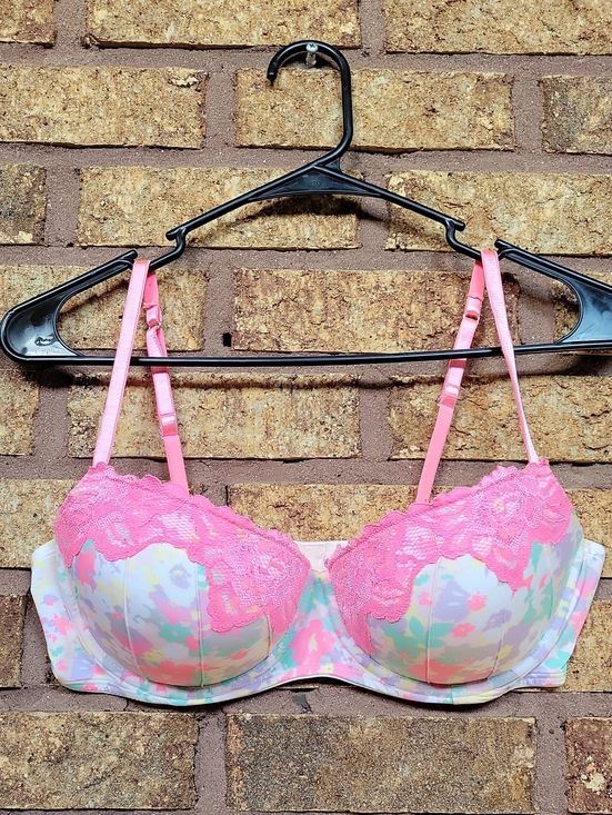 Candie's Other - Candie's Pink Lace Floral Push-Up Bra Size 38C Underwire Nylon Spandex